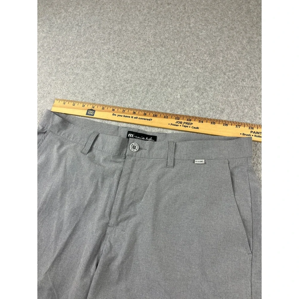 Travis Mathew Shorts Mens 36 Grey Golf Performance Stretch Micro Pattern